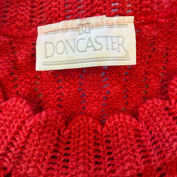 Doncaster Vintage Red Knit Sweater | Chunky Textured Pullover | Classic Cozy - Picture 2 of 6